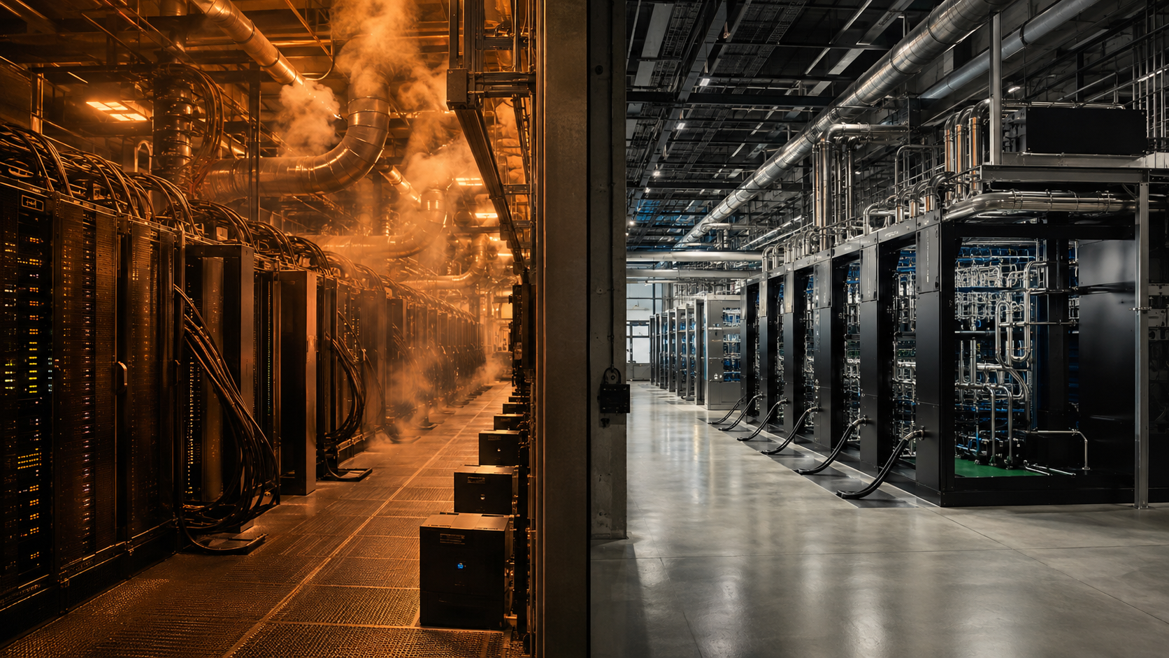 AI business model disruption shown through conventional and next-generation data-center architectures