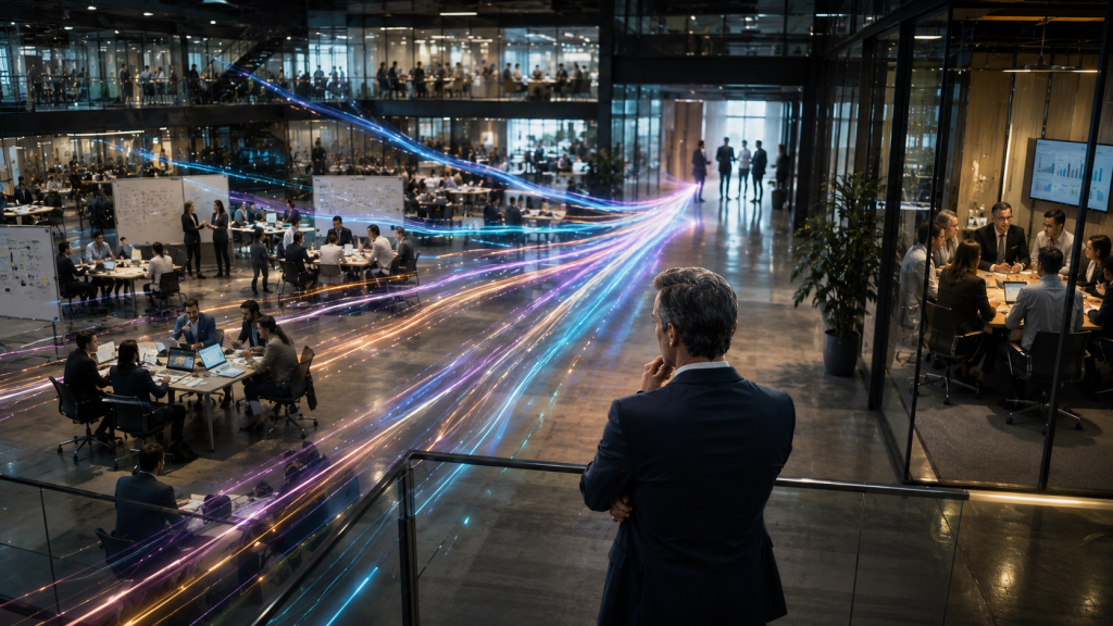 AI value hypothesis gate with multiple AI initiatives converging toward executive evidence review and selective investment