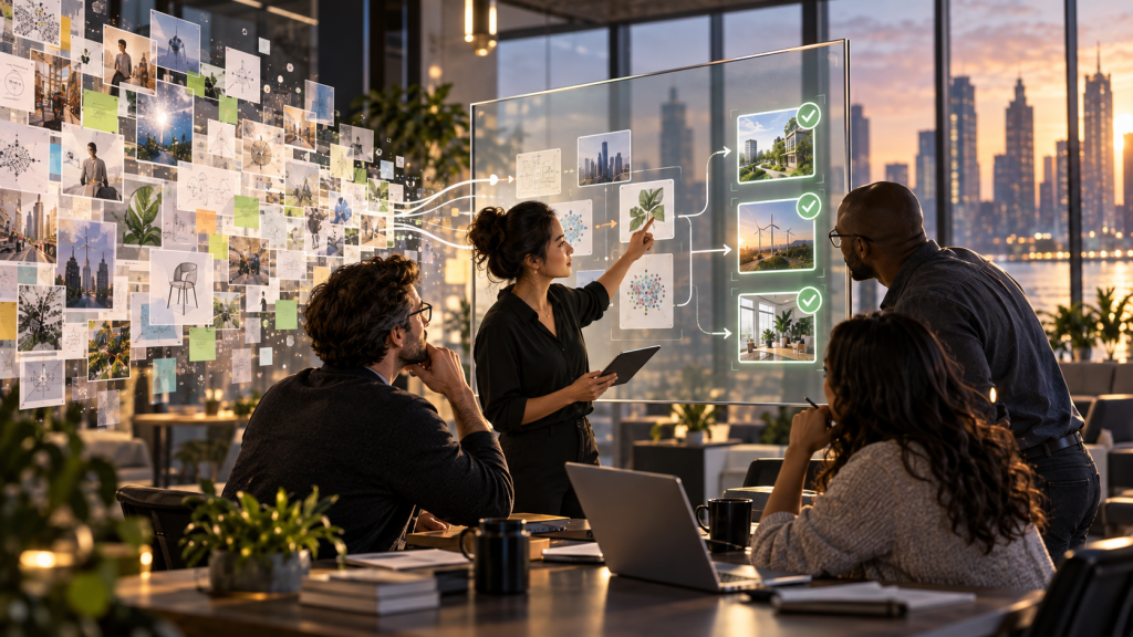AI opportunity assessment with a team moving ideas toward validated opportunities using AI-assisted collaboration